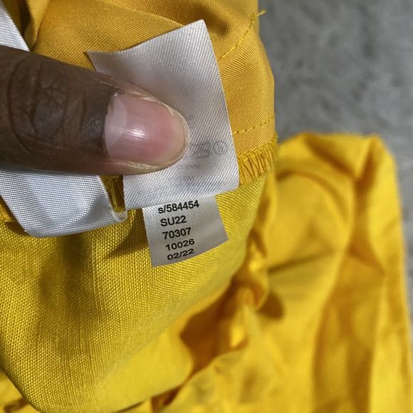 Ann Taylor Lagenlook Paperbag Waist Pants Womens Small Yellow Linen Minimalist - Picture 8 of 9